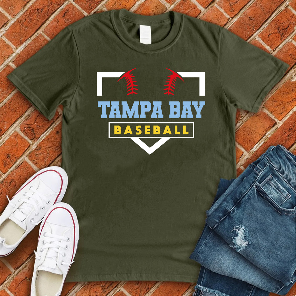 Tampa Bay Homeplate T-Shirt T-Shirt Tshirts.com Military Green S 