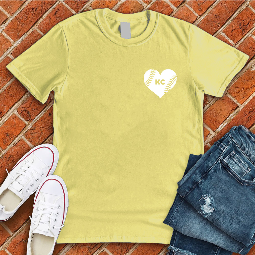 KC Baseball Pocket Heart T-Shirt T-Shirt Tshirts.com Heather French Vanilla S 