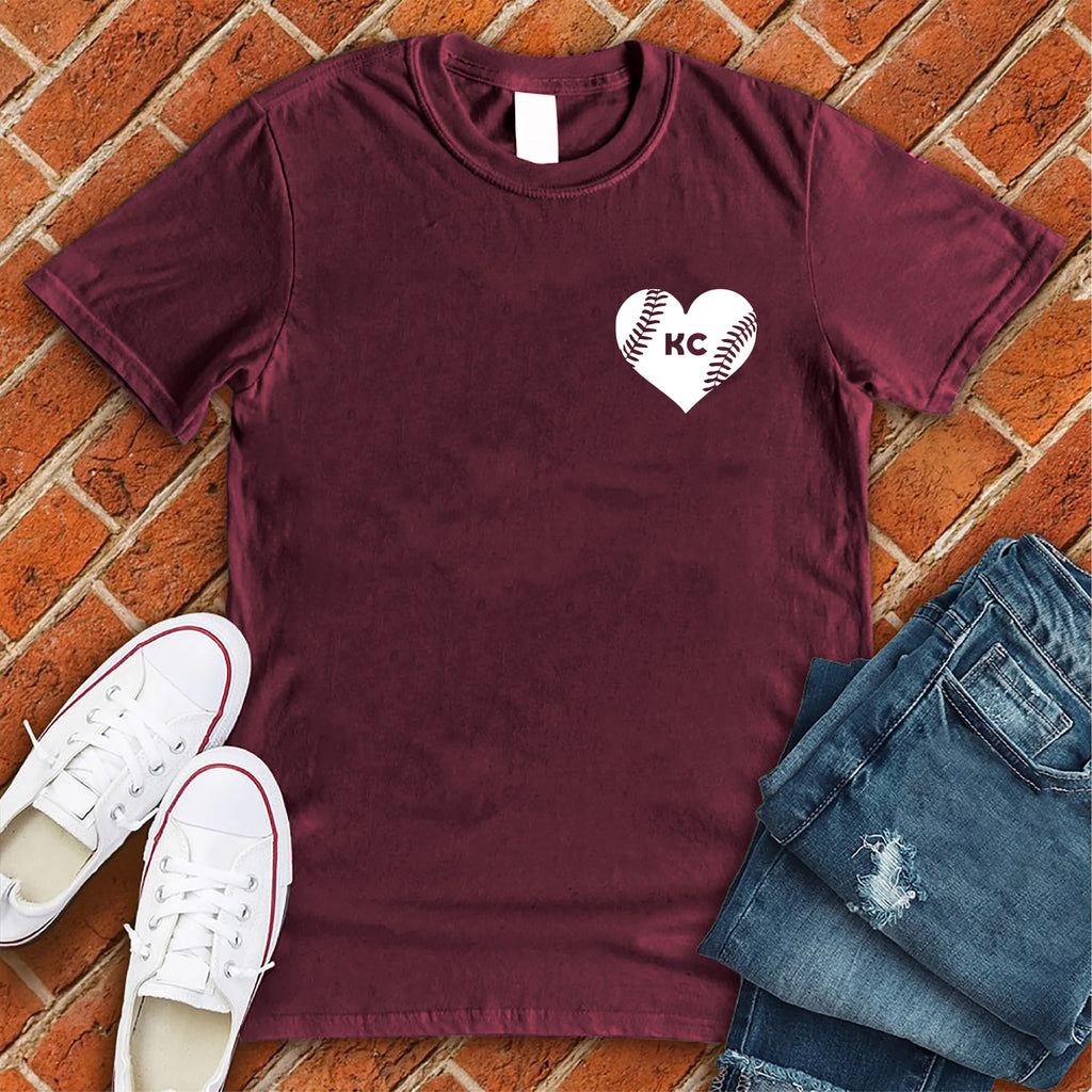 KC Baseball Pocket Heart T-Shirt T-Shirt Tshirts.com Maroon S 