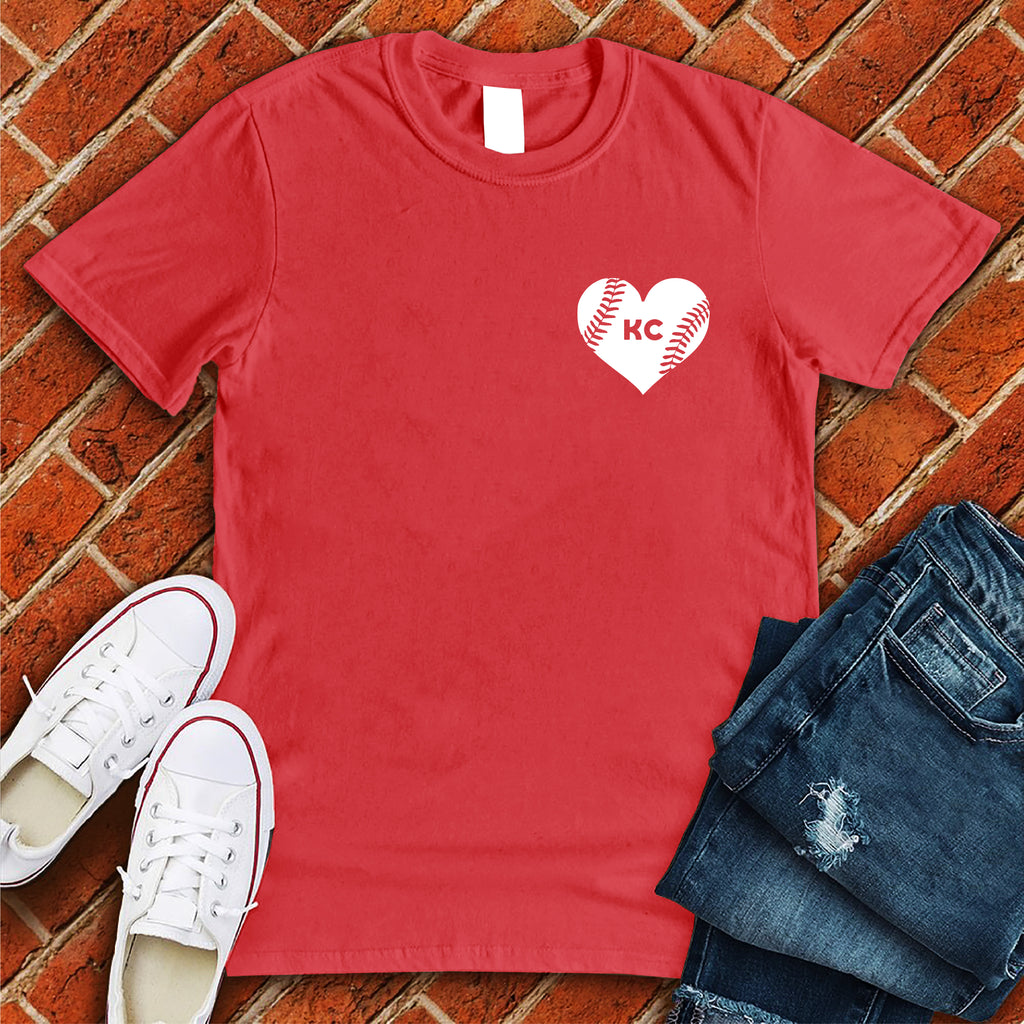 KC Baseball Pocket Heart T-Shirt T-Shirt Tshirts.com Red S 