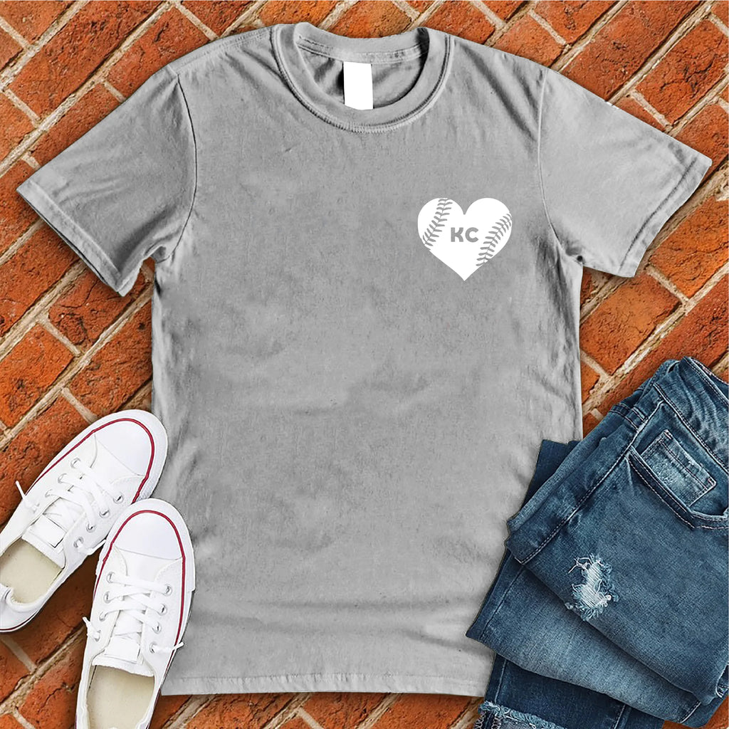 KC Baseball Pocket Heart T-Shirt T-Shirt Tshirts.com Solid Athletic Grey S 