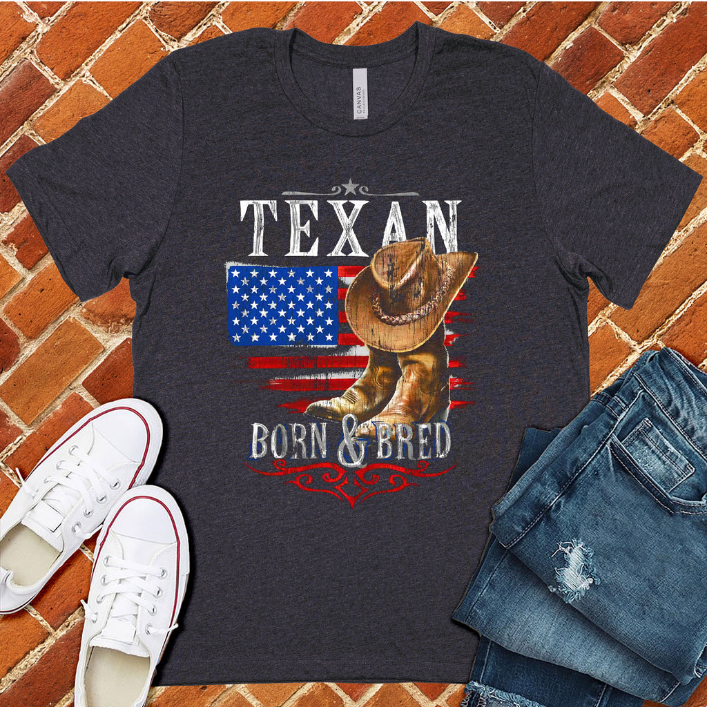 Texan Born & Bred T-Shirt T-Shirt Tshirts.com Heather Navy S 