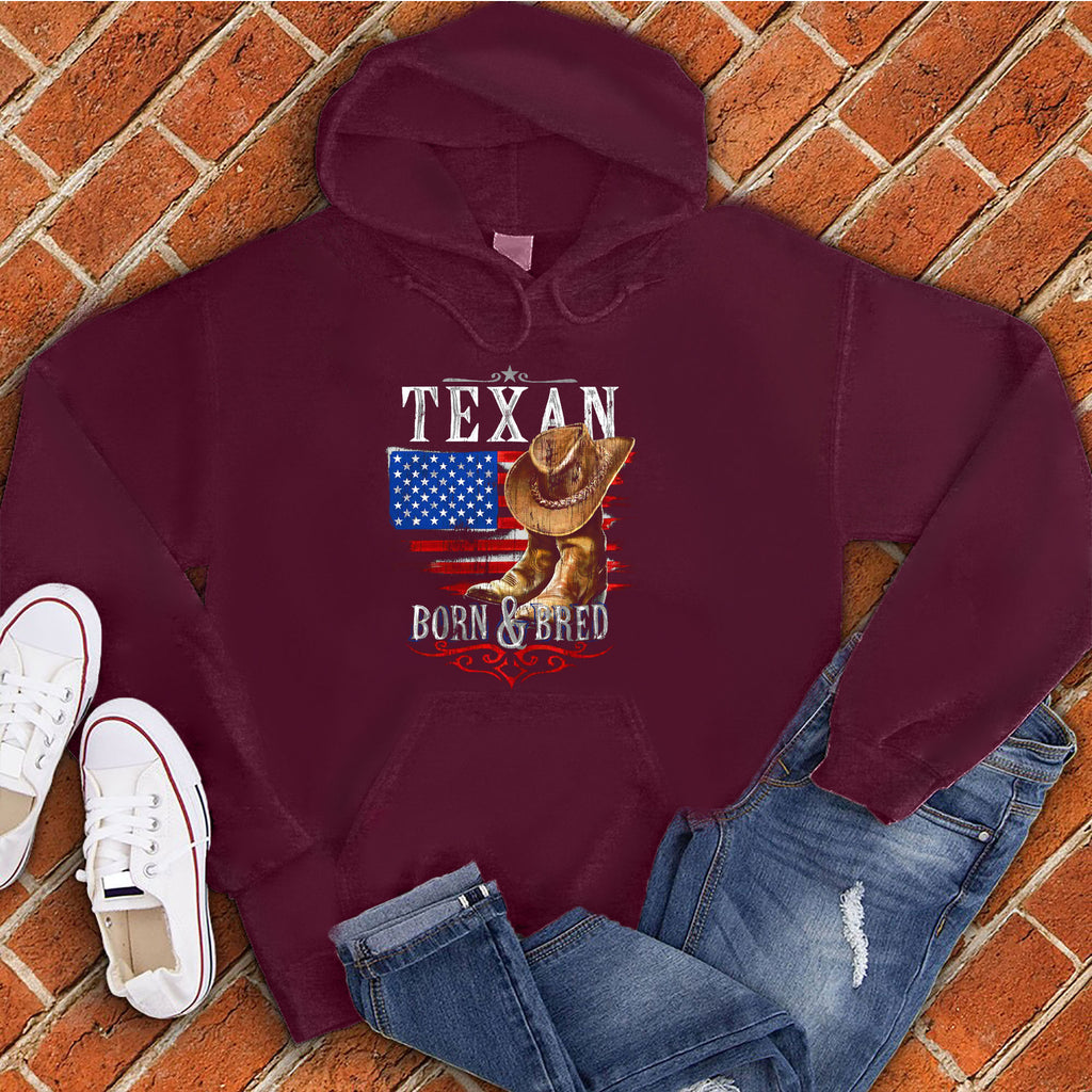 Texan Born & Bred Hoodie Hoodie Tshirts.com Maroon S 