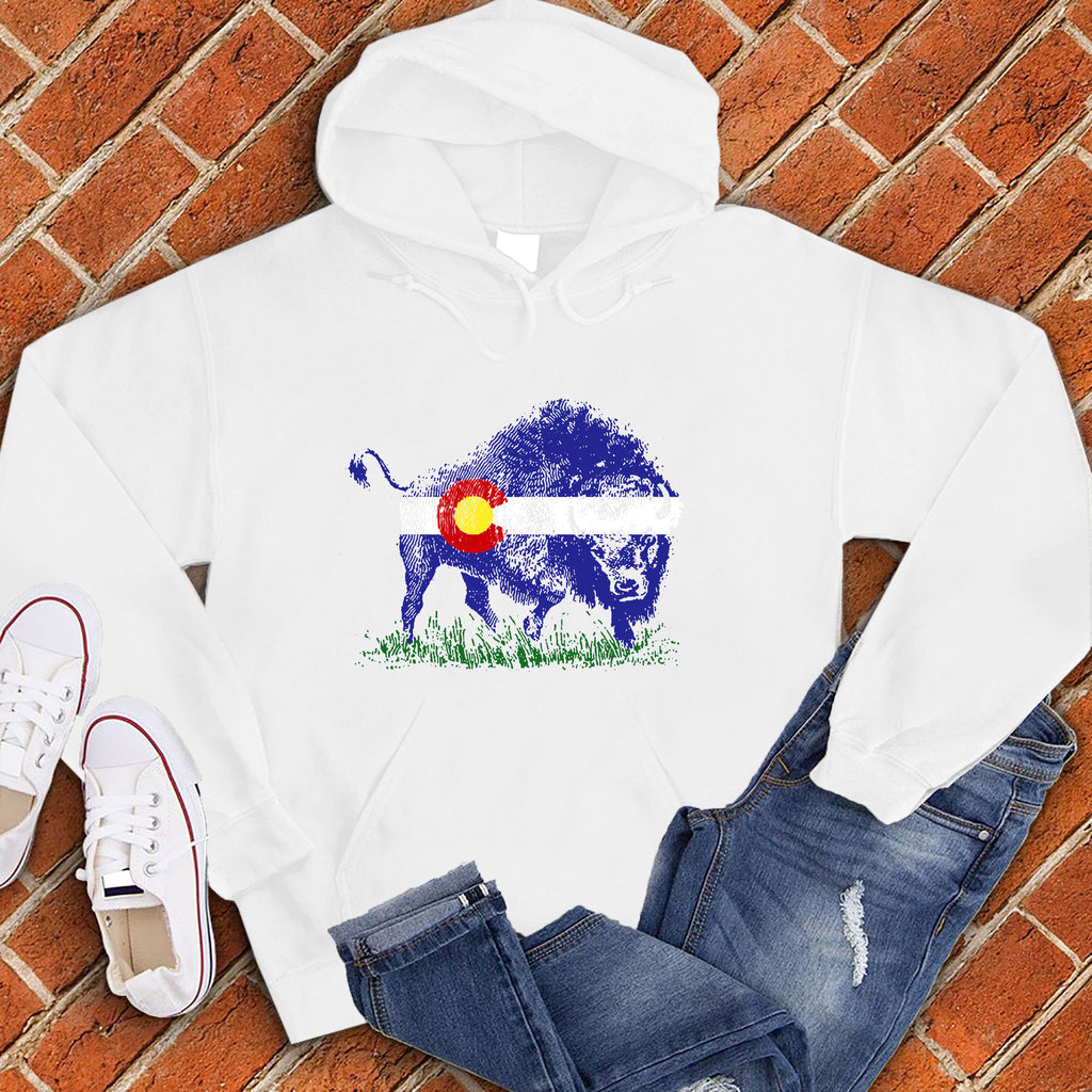Colorado Buffalo Hoodie Hoodie tshirts.com White S 