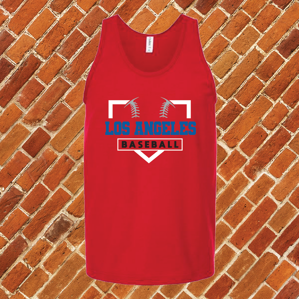 Los Angeles Homeplate Unisex Tank Top Tank Top Tshirts.com Red S 