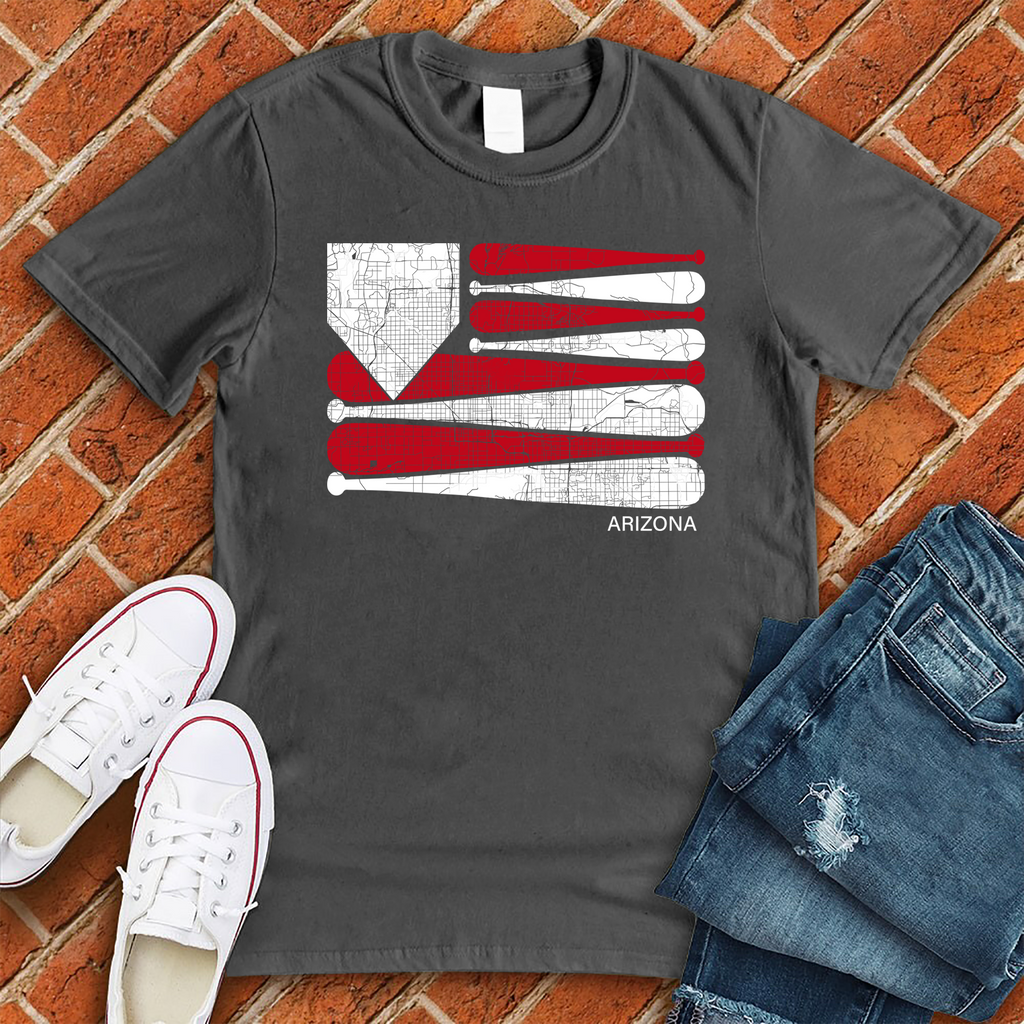 Arizona Baseball Flag T-Shirt T-Shirt Tshirts.com Asphalt S 
