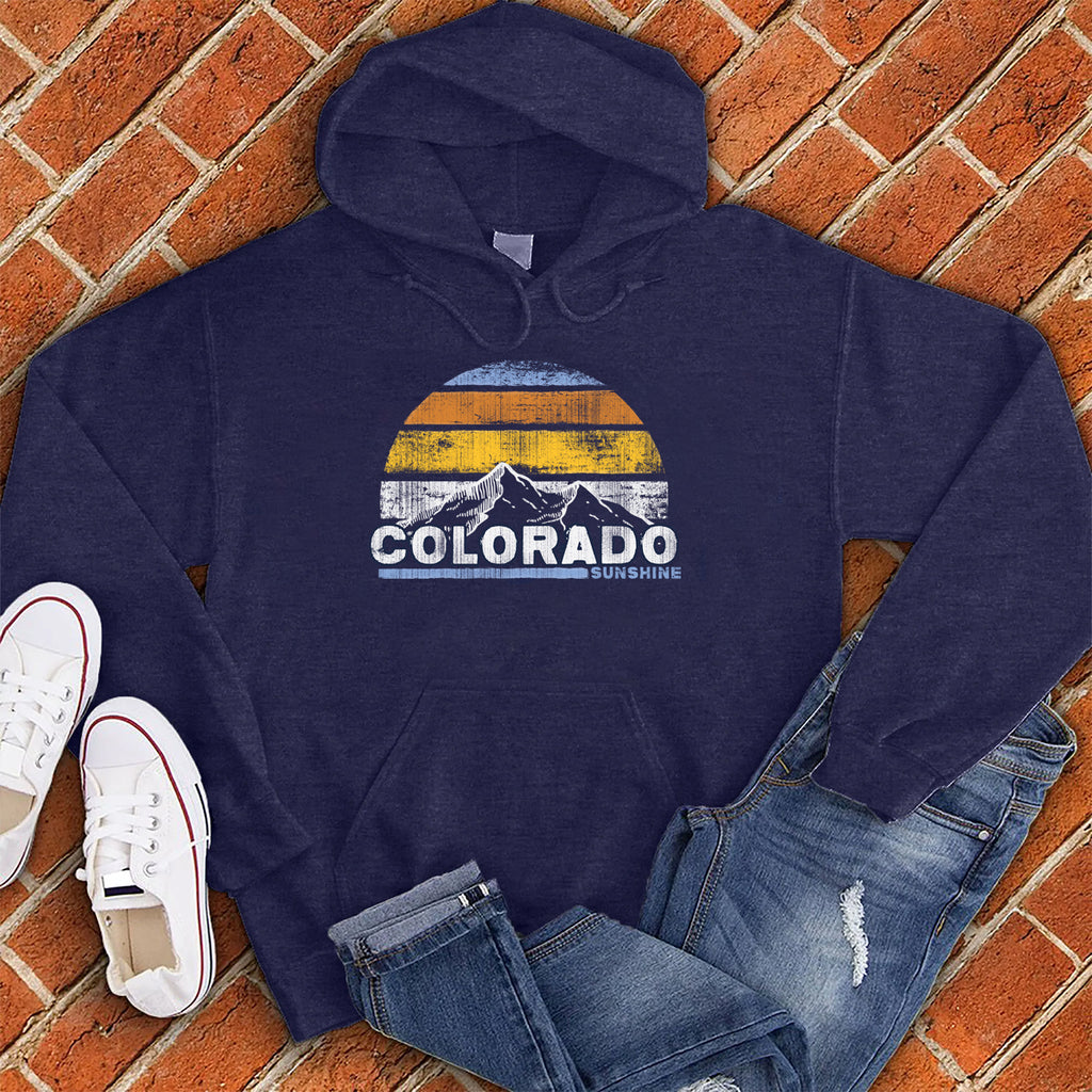 Colorado Sunshine Distressed Hoodie Hoodie tshirts.com Classic Navy S 