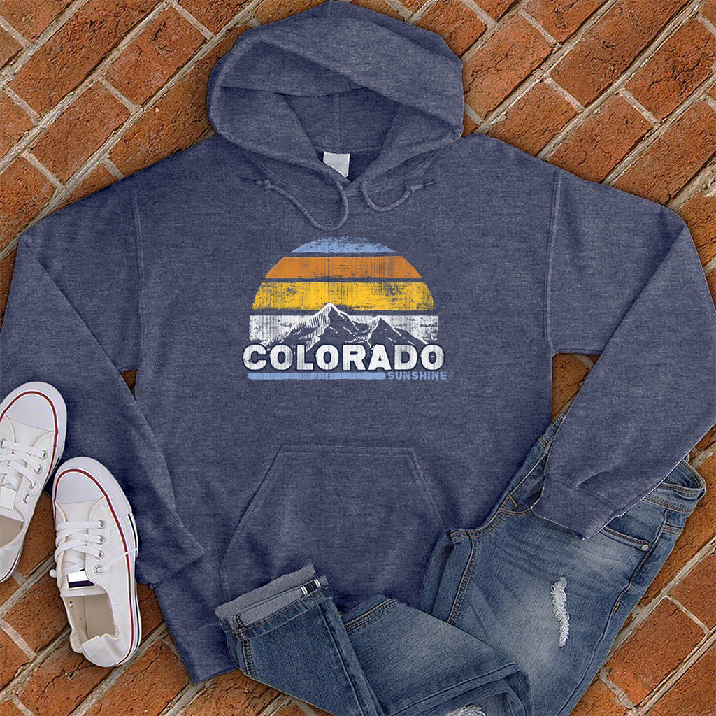 Colorado Sunshine Distressed Hoodie Hoodie tshirts.com Classic Navy Heather S 