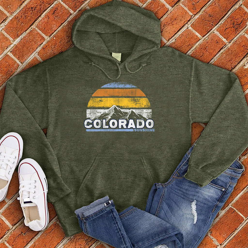 Colorado Sunshine Distressed Hoodie Hoodie tshirts.com Army S 