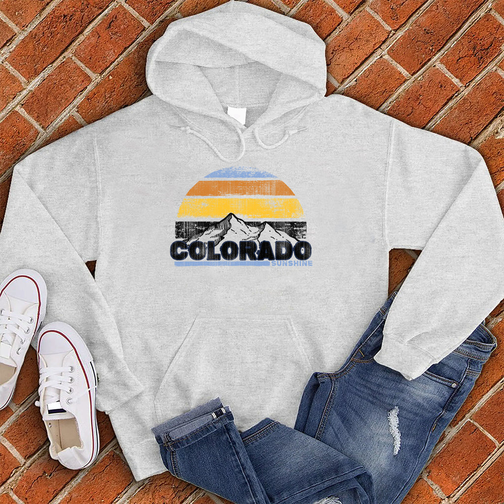 Colorado Sunshine Distressed Hoodie Hoodie tshirts.com White S 