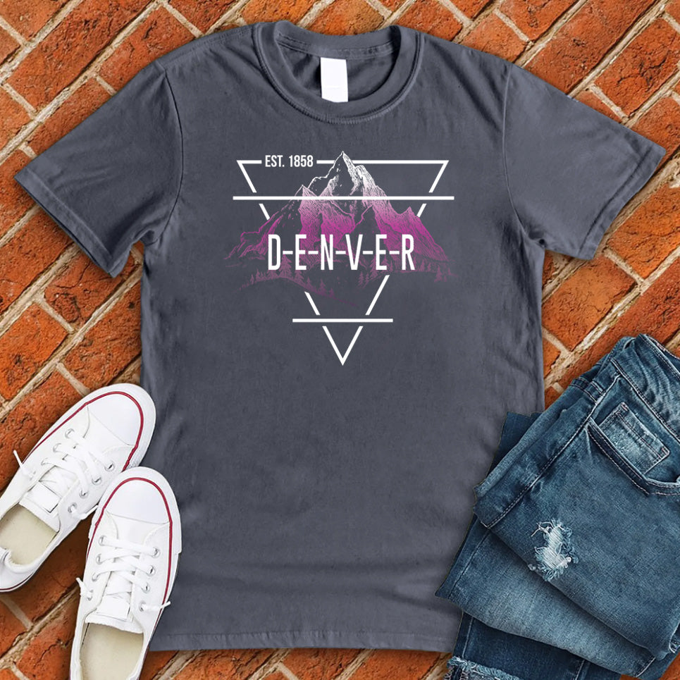 Denver Mountains T-Shirt T-Shirt tshirts.com Heather Navy S 