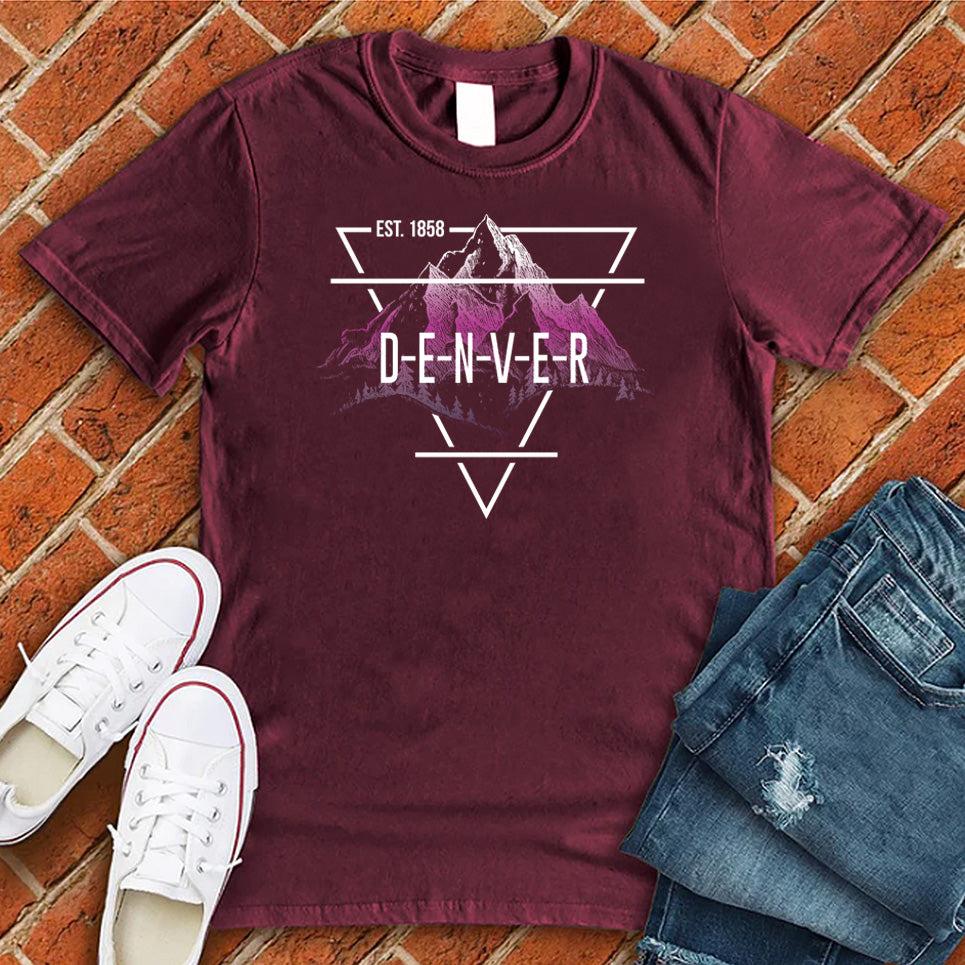 Denver Mountains T-Shirt T-Shirt tshirts.com Maroon S 