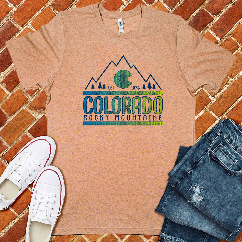 Colorado Rockies Ombre T-Shirt T-Shirt tshirts.com Heather Prism Peach S 