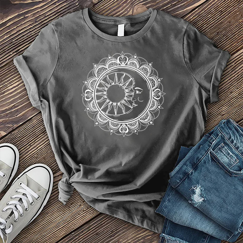 Sun and Moon Flower Mandala  T-Shirt T-Shirt Tshirts.com Asphalt S 