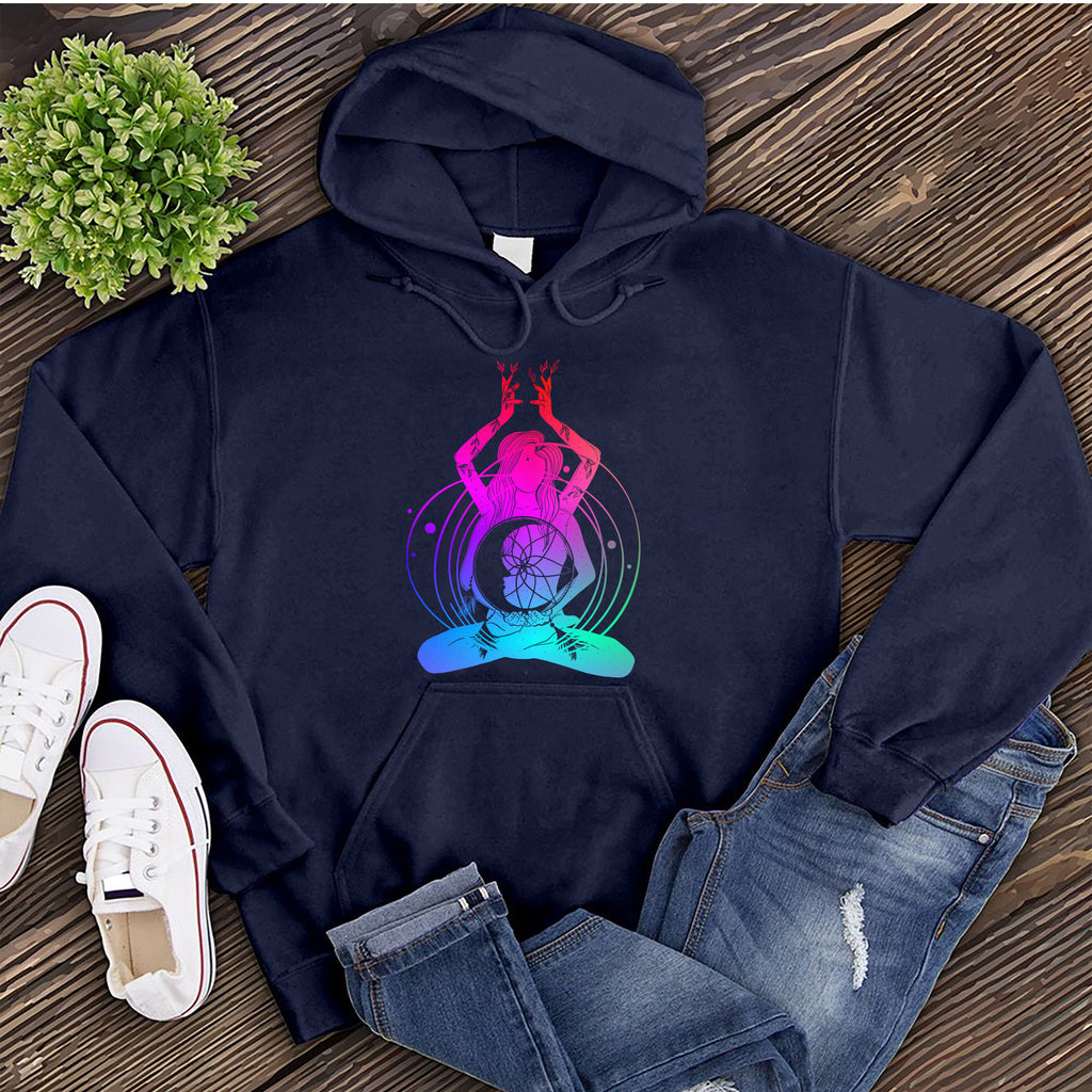Calm Meditation Rainbow Hoodie Hoodie tshirts.com Classic Navy S 