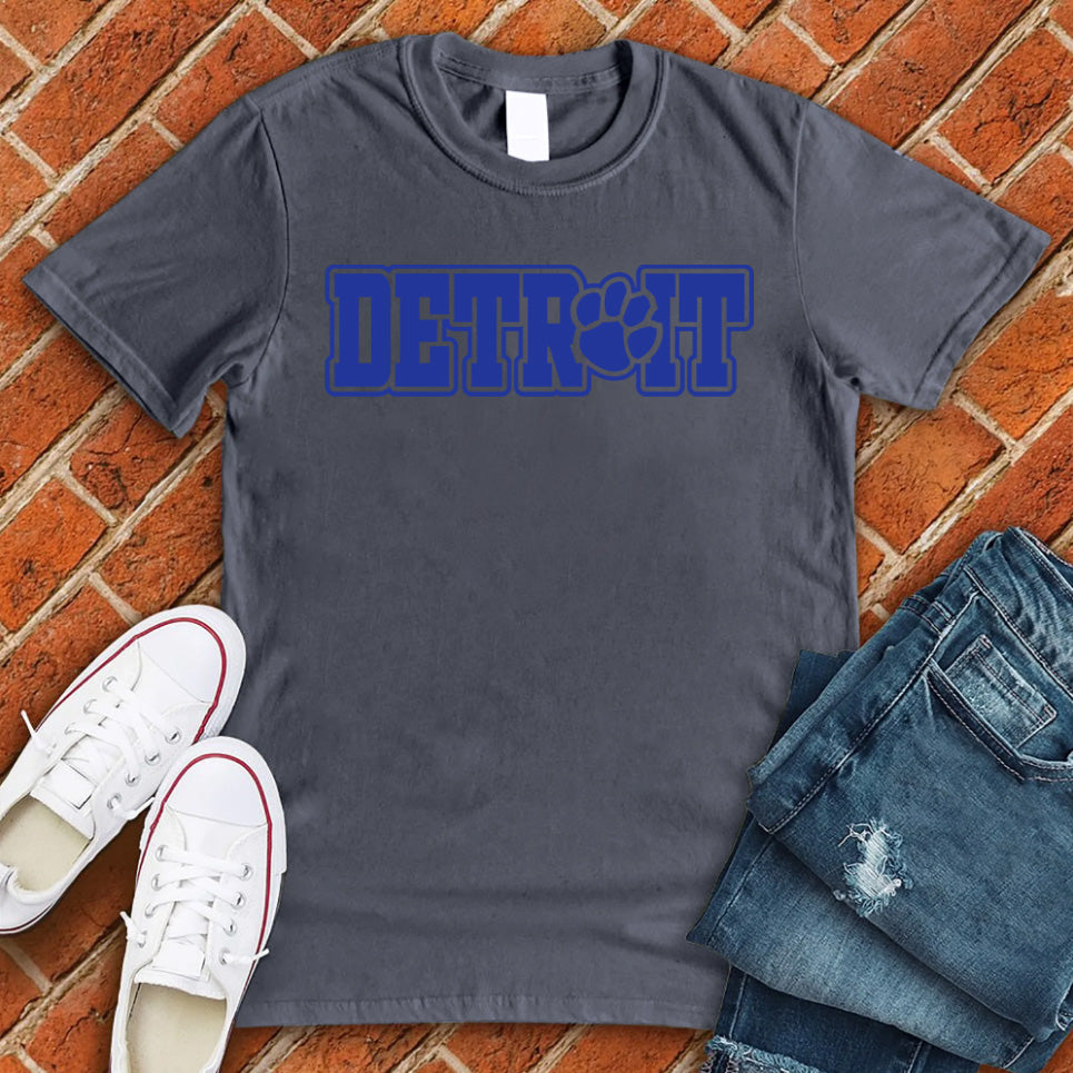Detroit Paw T-Shirt T-Shirt tshirts.com Heather Navy S 