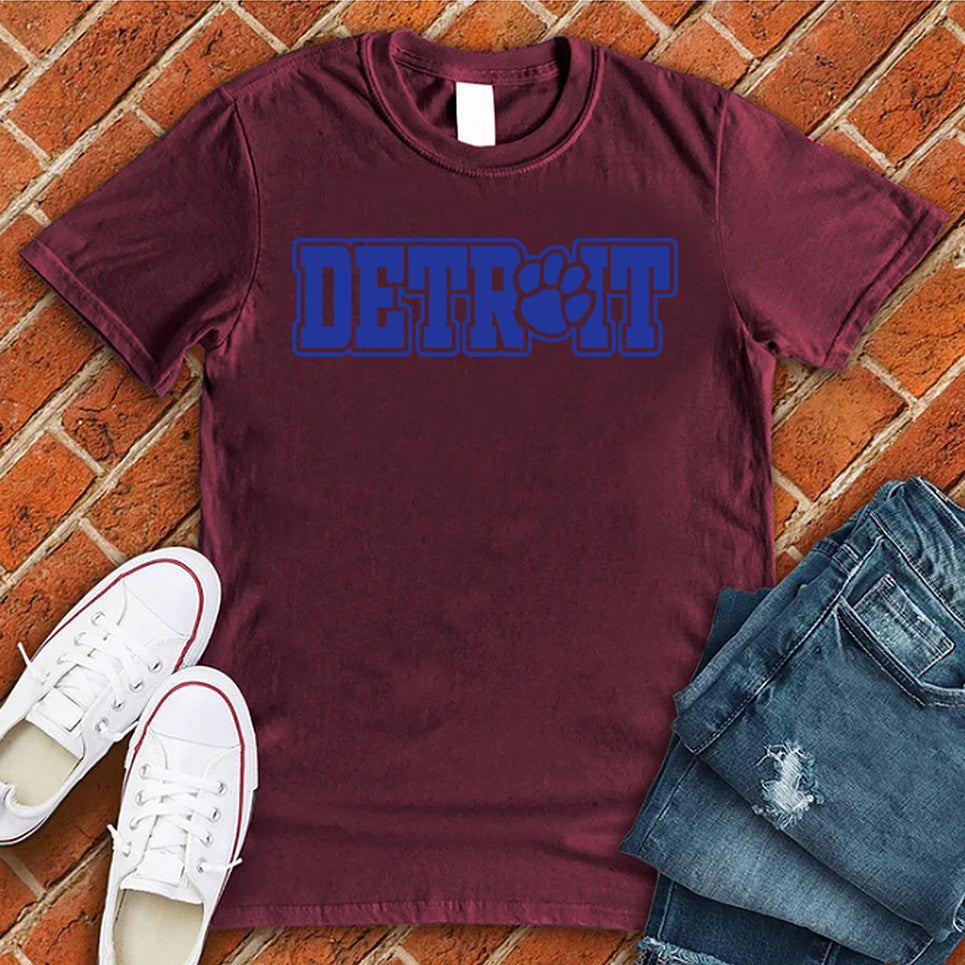 Detroit Paw T-Shirt T-Shirt tshirts.com Maroon S 