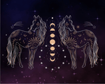 Horses Lunar Phase - Art Print Image