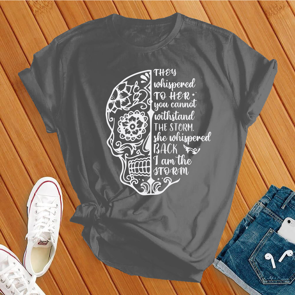 I Am The Storm Skull T-Shirt T-Shirt Tshirts.com Asphalt S 