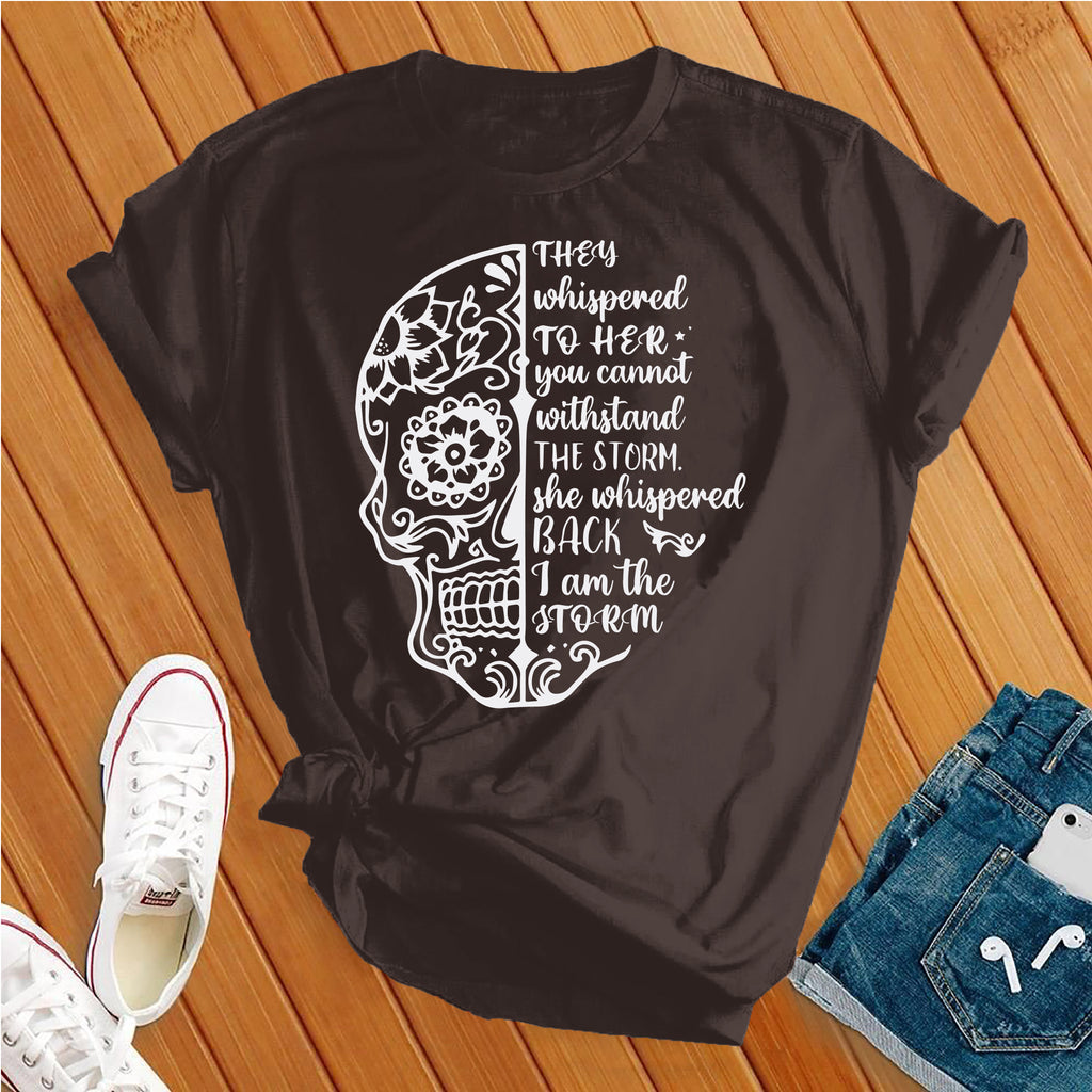 I Am The Storm Skull T-Shirt T-Shirt Tshirts.com Brown S 