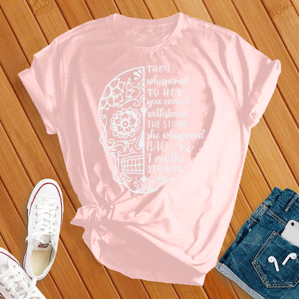I Am The Storm Skull T-Shirt T-Shirt Tshirts.com Soft Pink S 