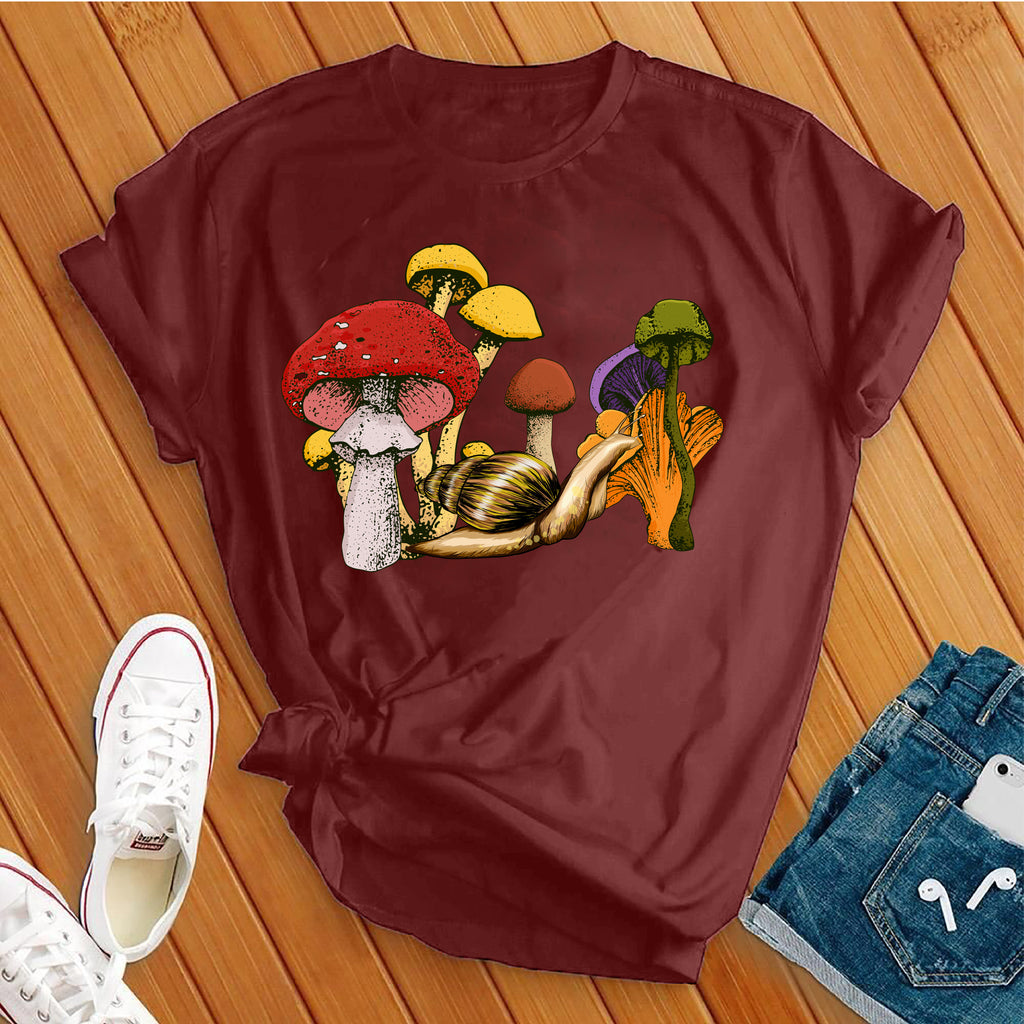 Mushroom Snail T-Shirt T-Shirt Tshirts.com Maroon S 
