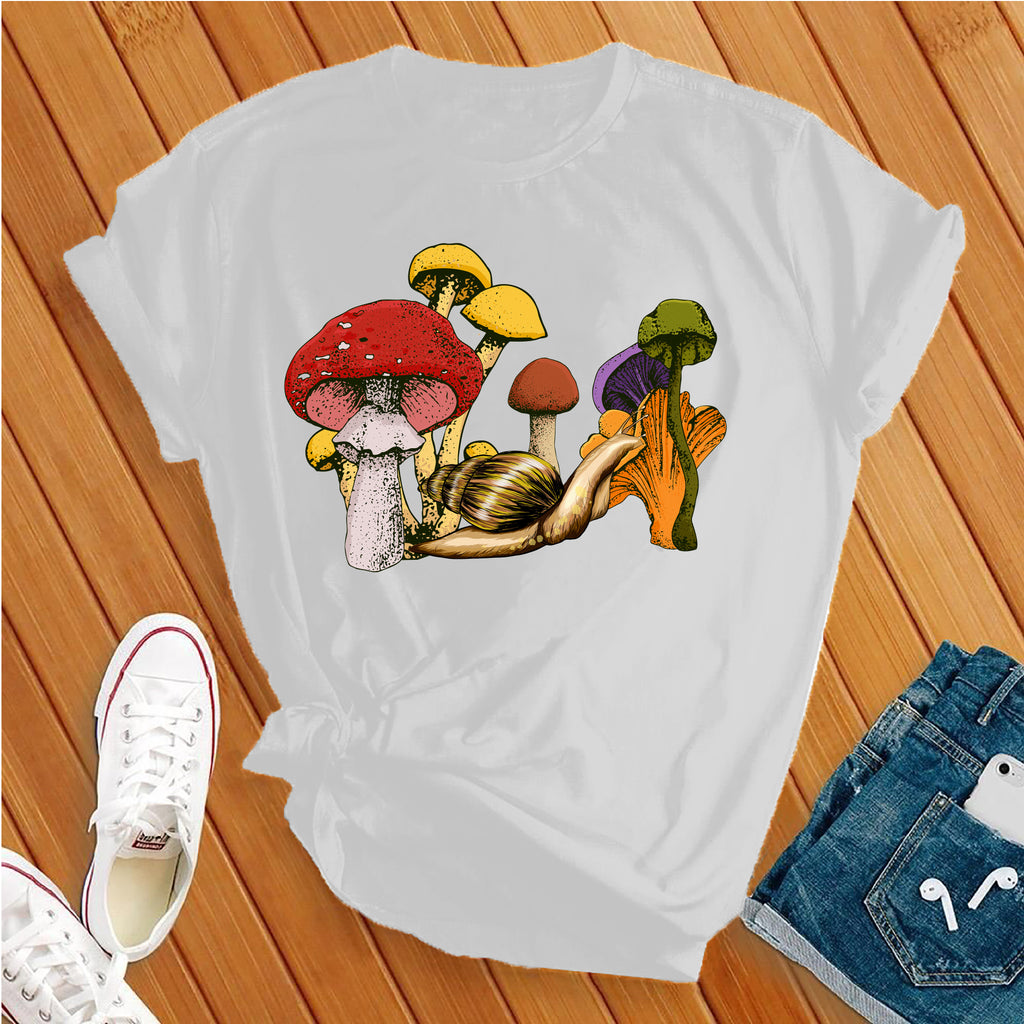 Mushroom Snail T-Shirt T-Shirt Tshirts.com White S 