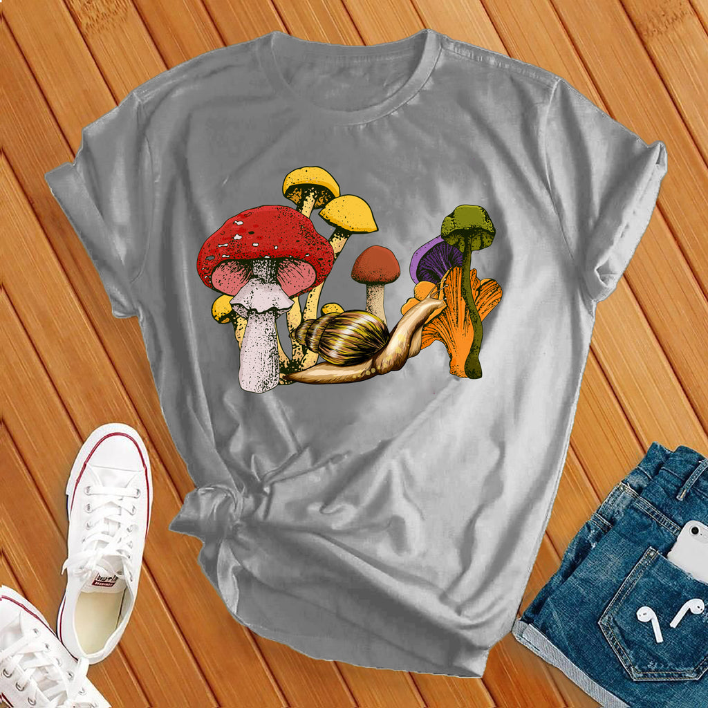 Mushroom Snail T-Shirt T-Shirt Tshirts.com Athletic Heather S 