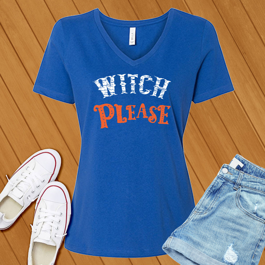 Witch Please V-Neck V-Neck tshirts.com True Royal S 