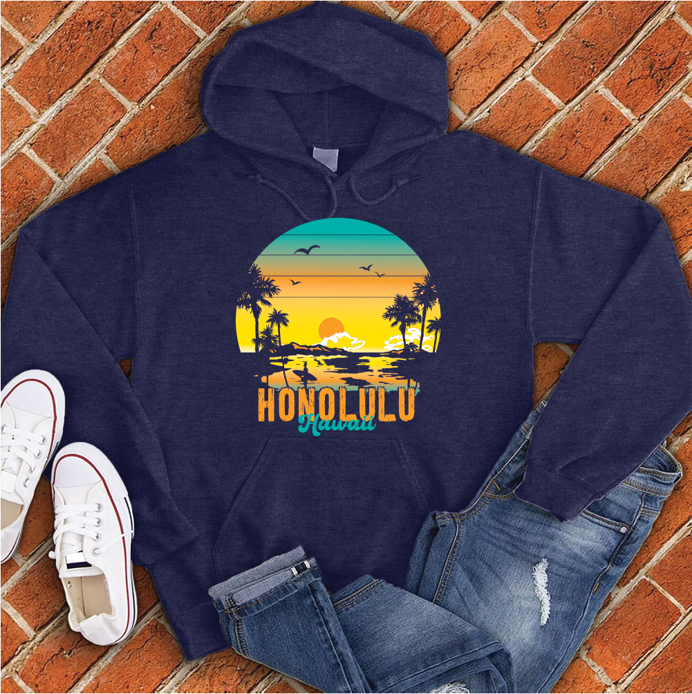 Honolulu Beach Hoodie Hoodie tshirts.com Classic Navy S 