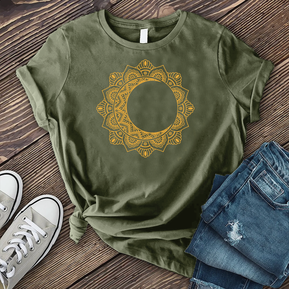 Moonflower Mandala T-Shirt T-Shirt Tshirts.com Military Green S 