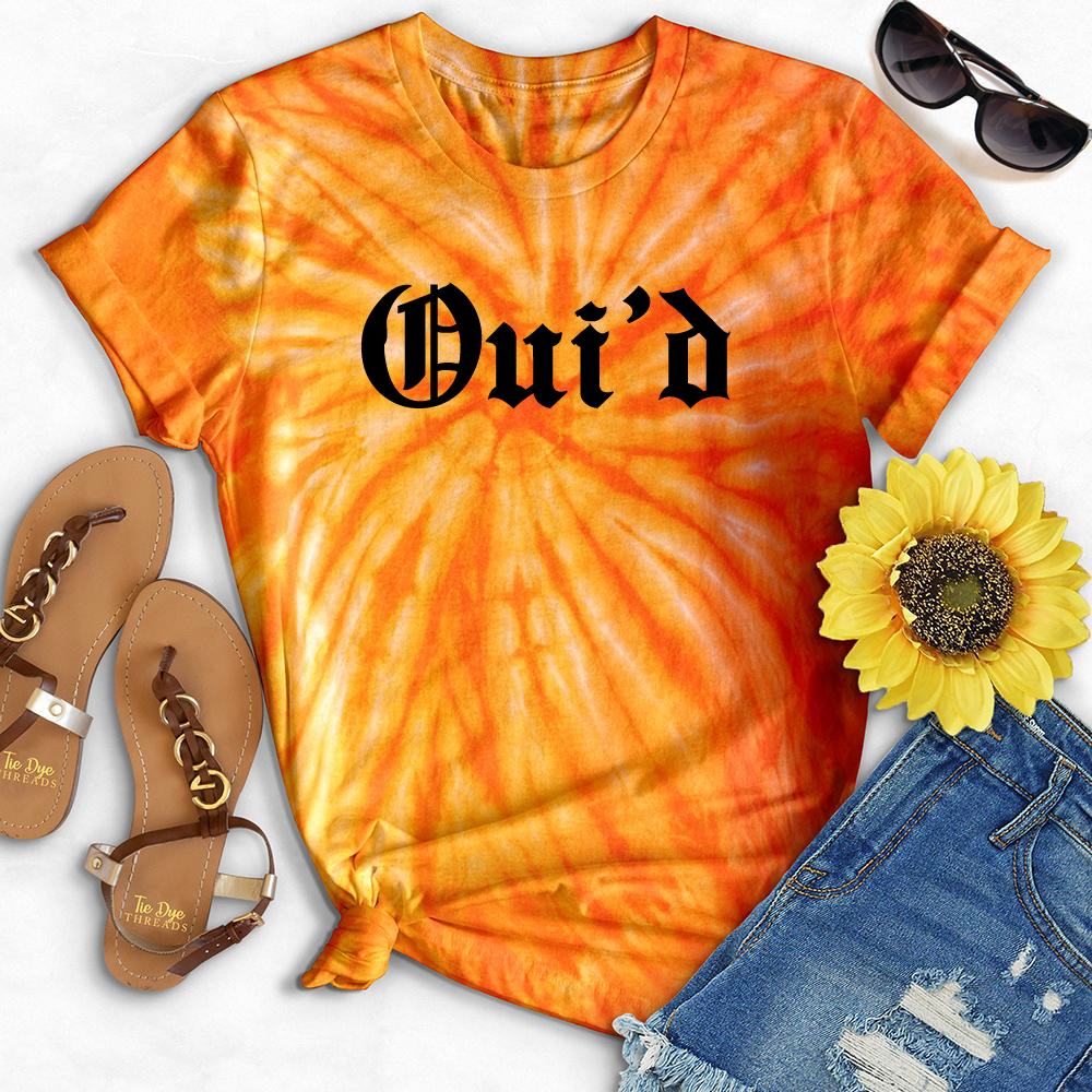 Tie Dye Oui'd T-Shirt T-Shirt Tshirts.com Orange Cyclone S 