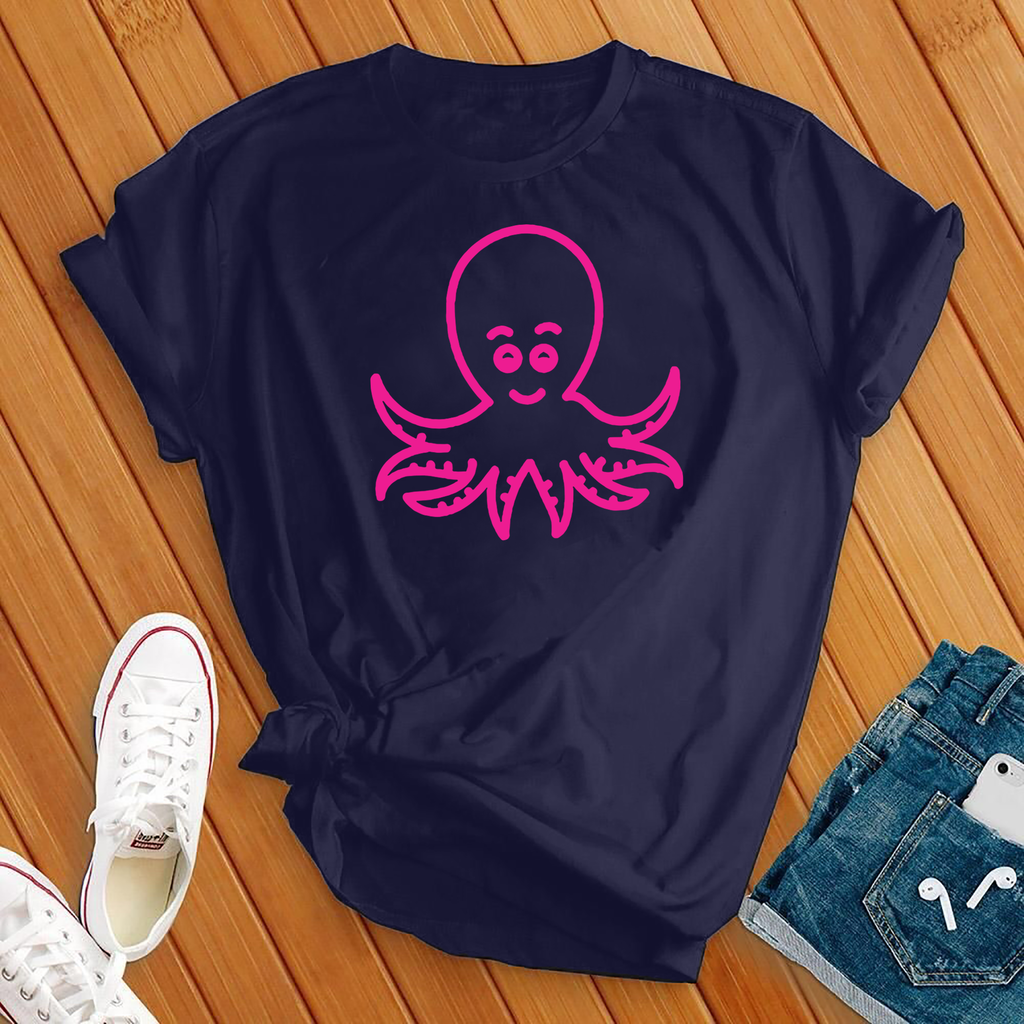 Cute Octopus T-Shirt T-Shirt Tshirts.com Navy S 