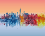 Sunset In NYC - Art Print Image