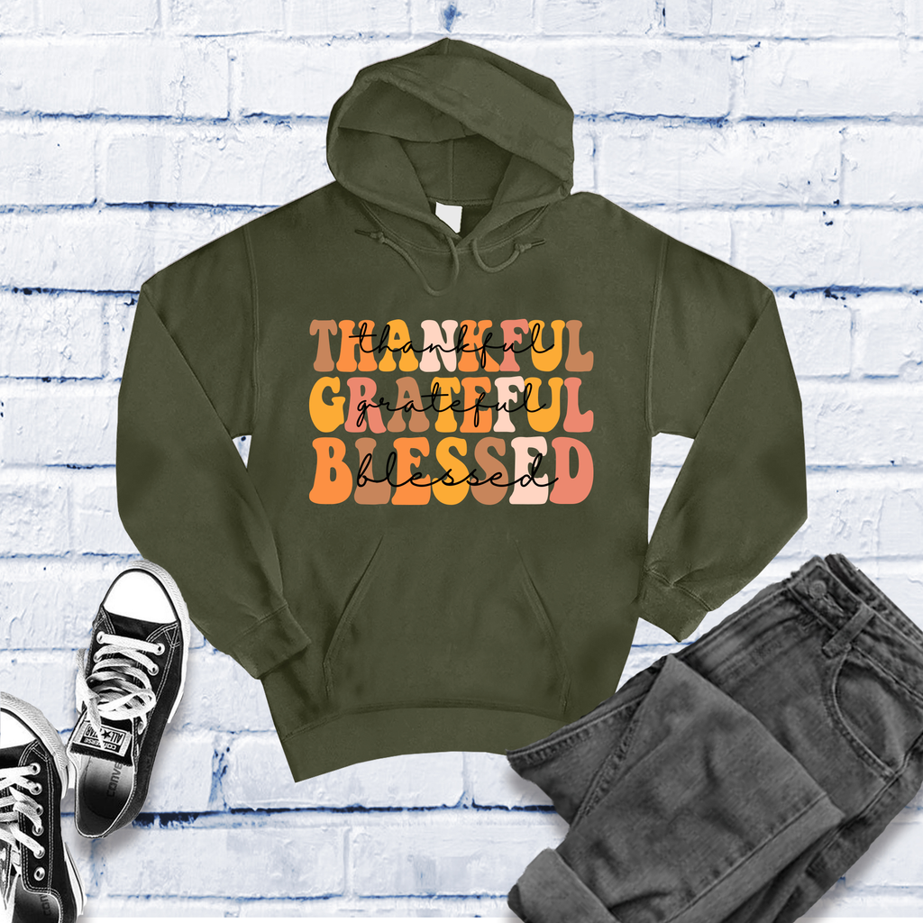 Fall Thankful Grateful Blessed Hoodie Hoodie tshirts.com Army S 