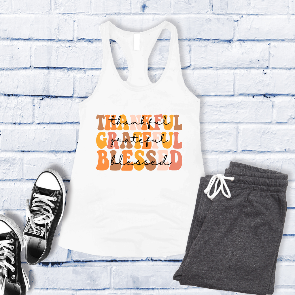 Fall Thankful Grateful Blessed Women's Tank Top Tank Top tshirts.com White S 