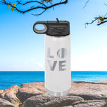 Love Tennis Clip Water Bottle Tumbler Image