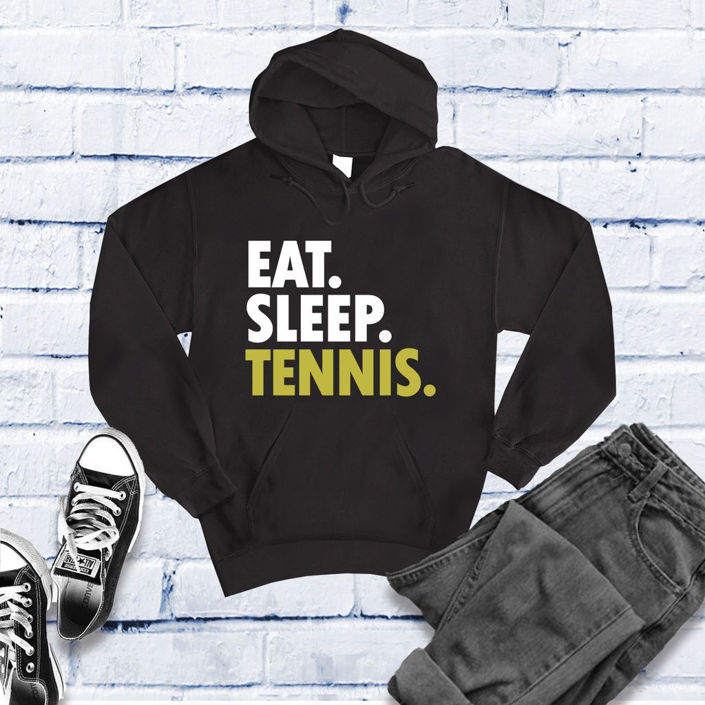 Eat Sleep Tennis Hoodie Hoodie tshirts.com Black S 