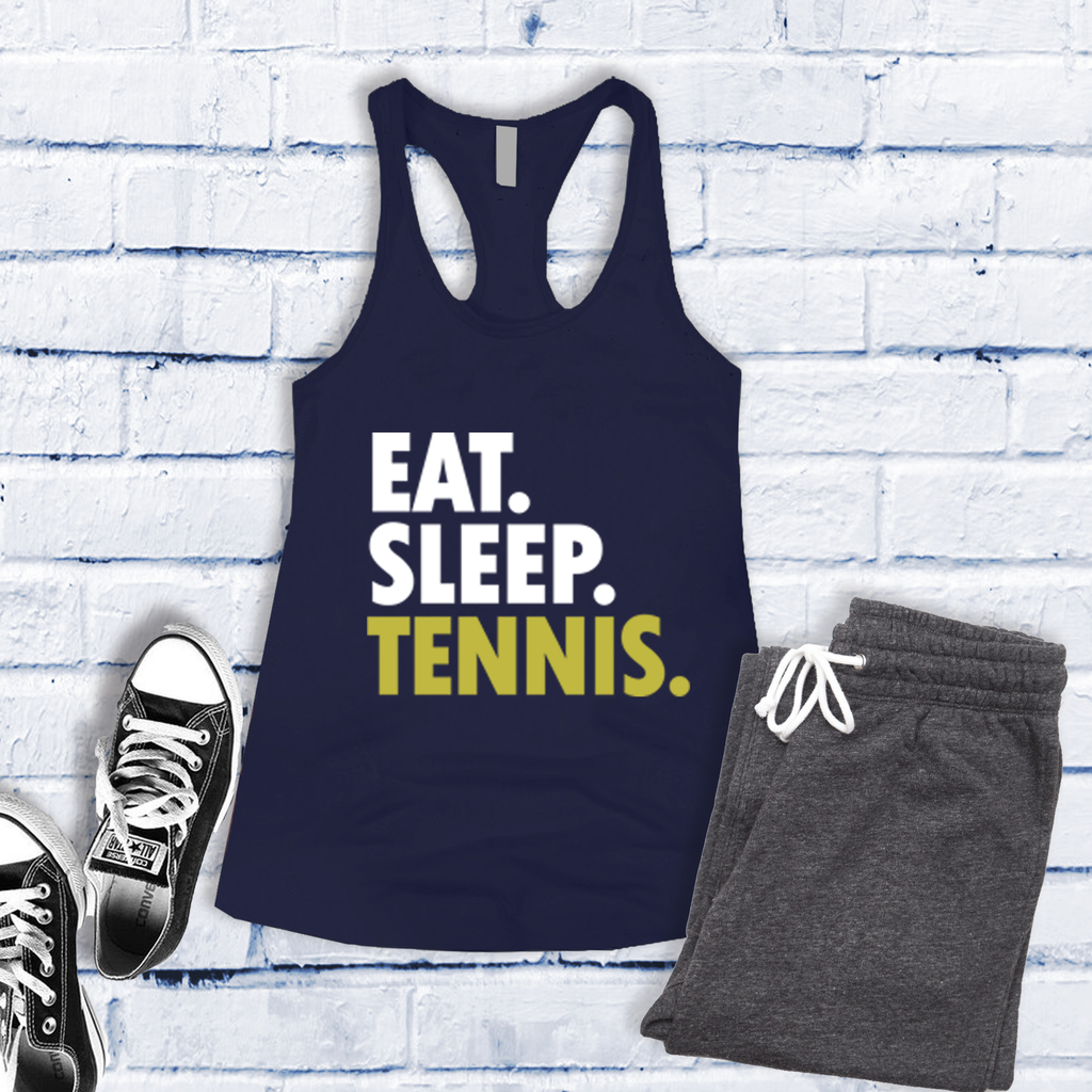 Eat Sleep Tennis Women's Tank Top Tank Top tshirts.com Midnight Navy S 