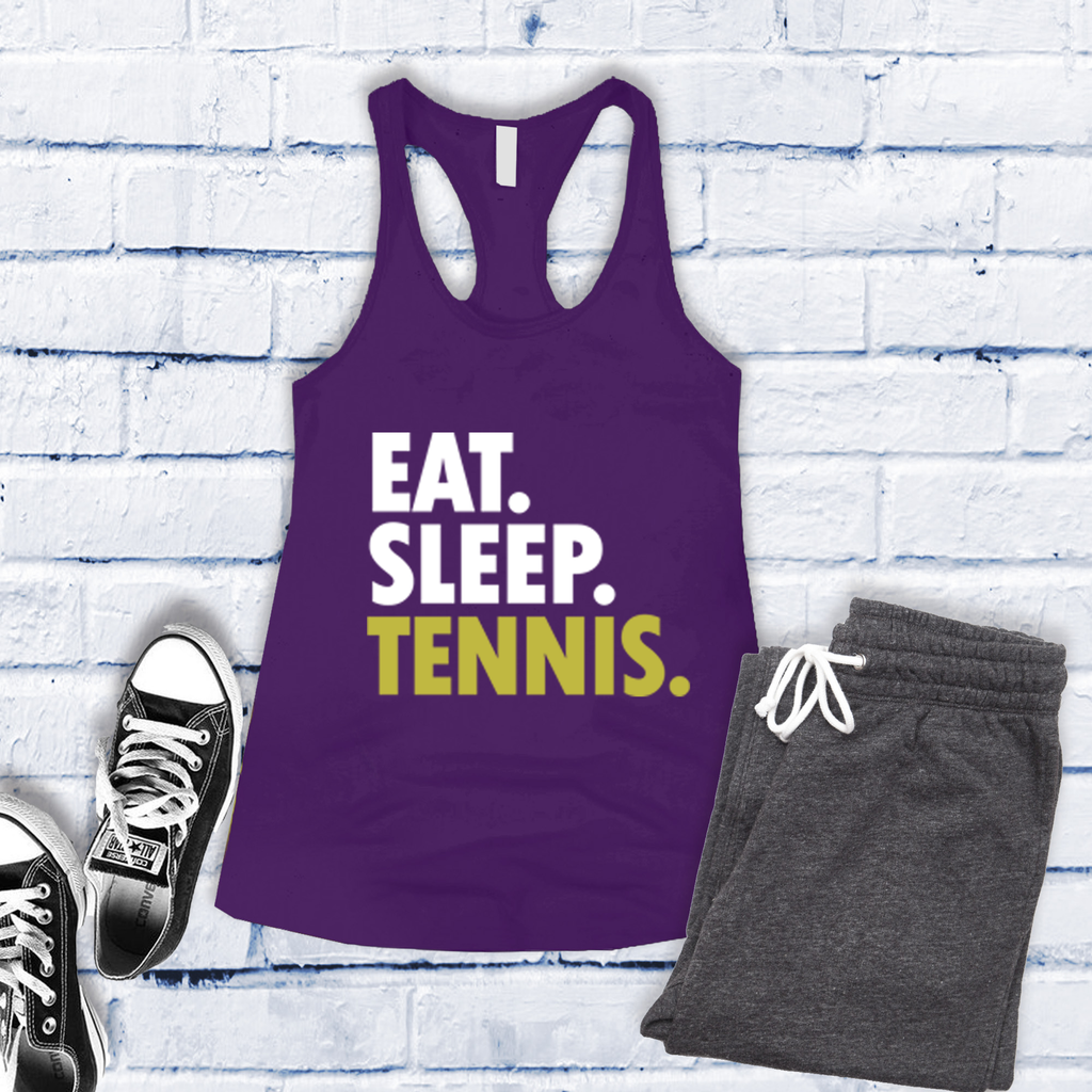 Eat Sleep Tennis Women's Tank Top Tank Top tshirts.com Purple Rush S 