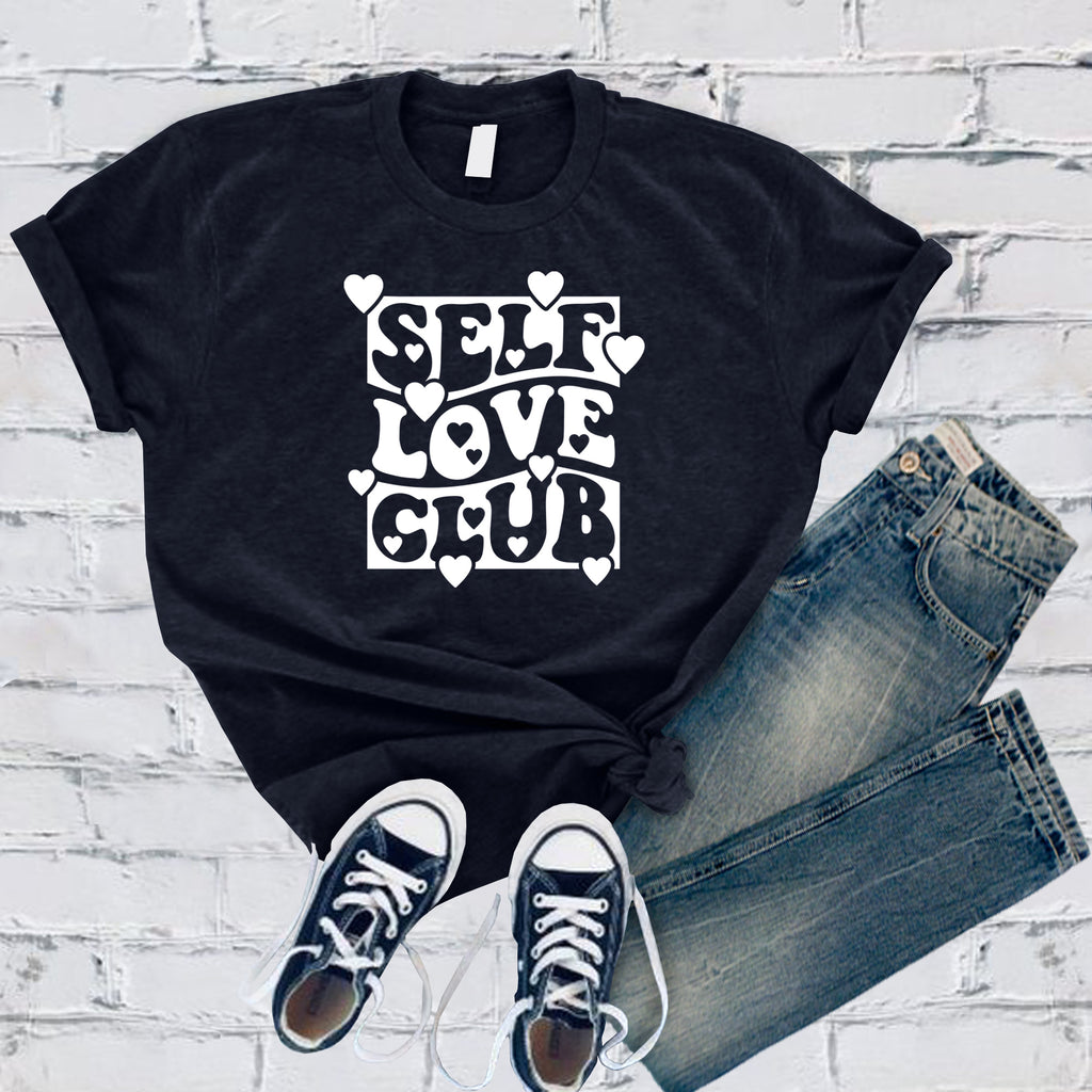 Self Love Club Hearts T-Shirt T-Shirt Tshirts.com Navy S 