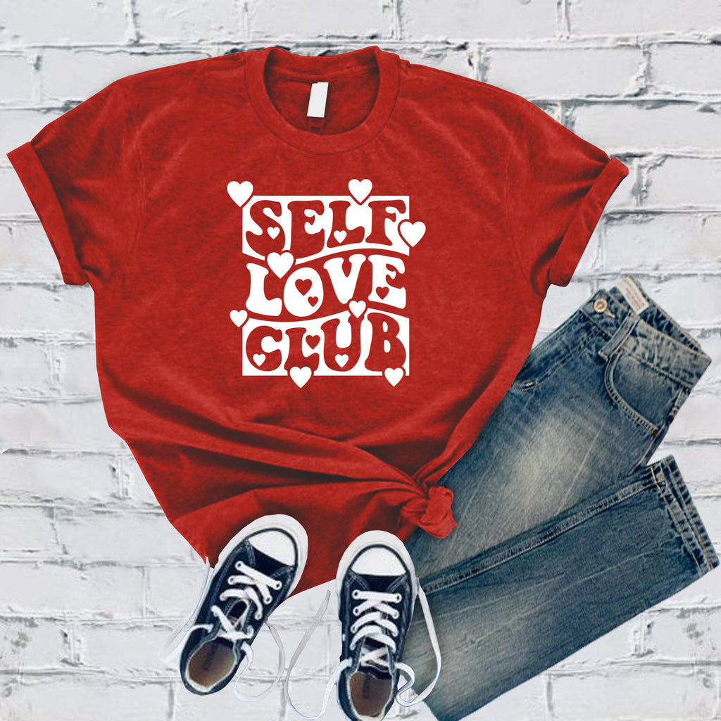 Self Love Club Hearts T-Shirt T-Shirt Tshirts.com Red S 