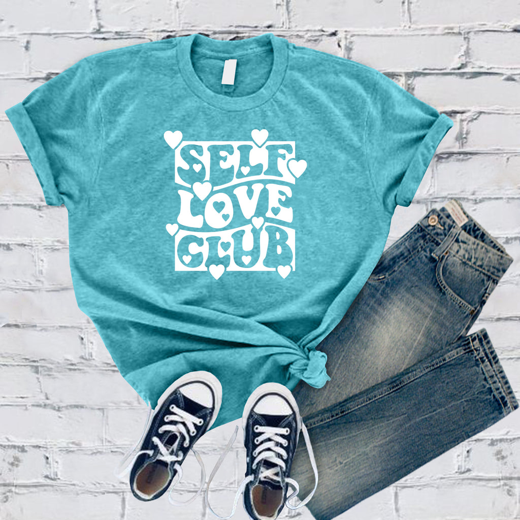 Self Love Club Hearts T-Shirt T-Shirt Tshirts.com Turquoise S 