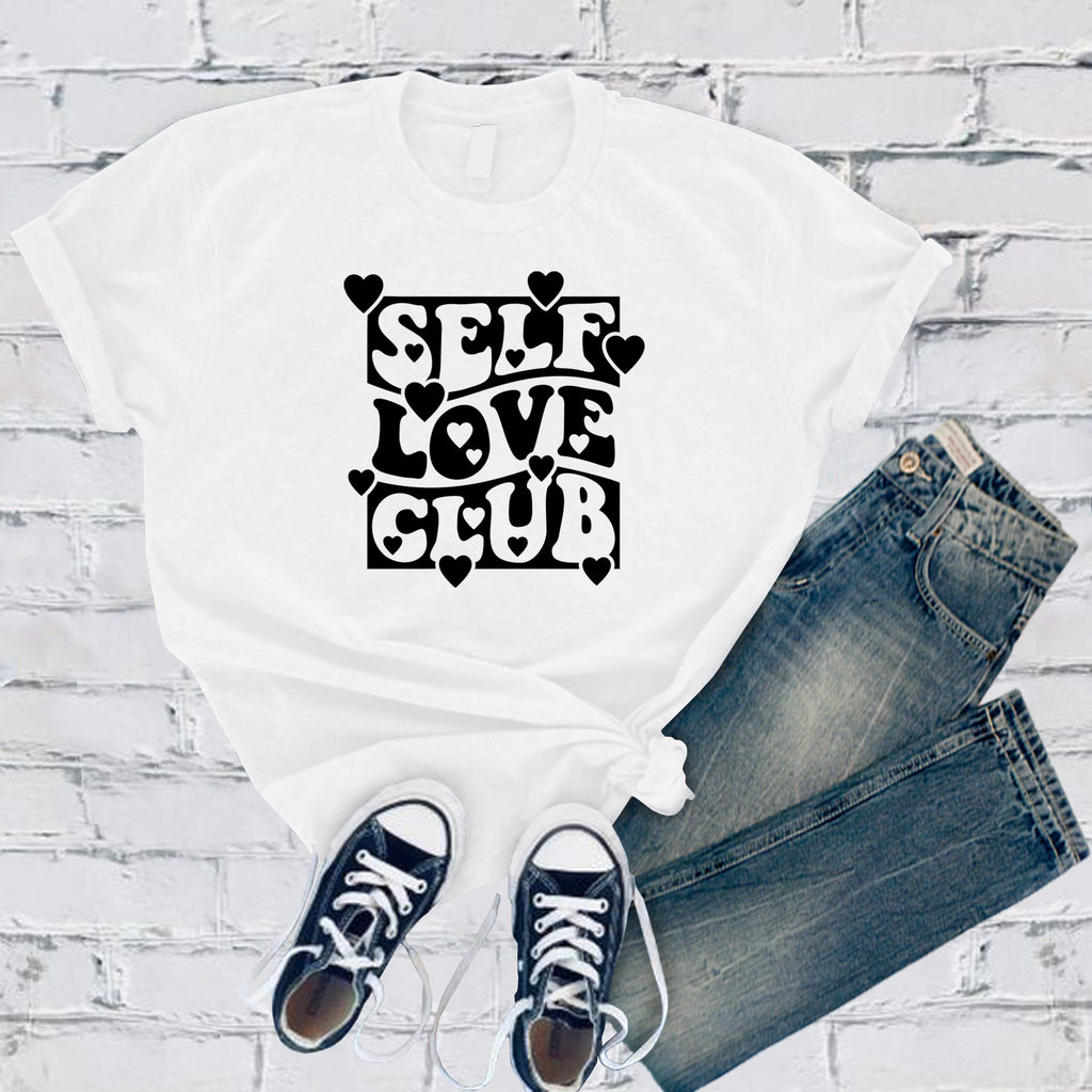 Self Love Club Hearts T-Shirt T-Shirt Tshirts.com White S 