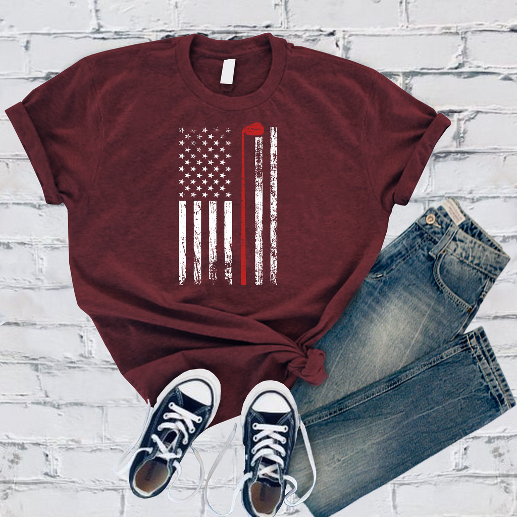 Golf Club American Flag T-Shirt T-Shirt tshirts.com Maroon S 