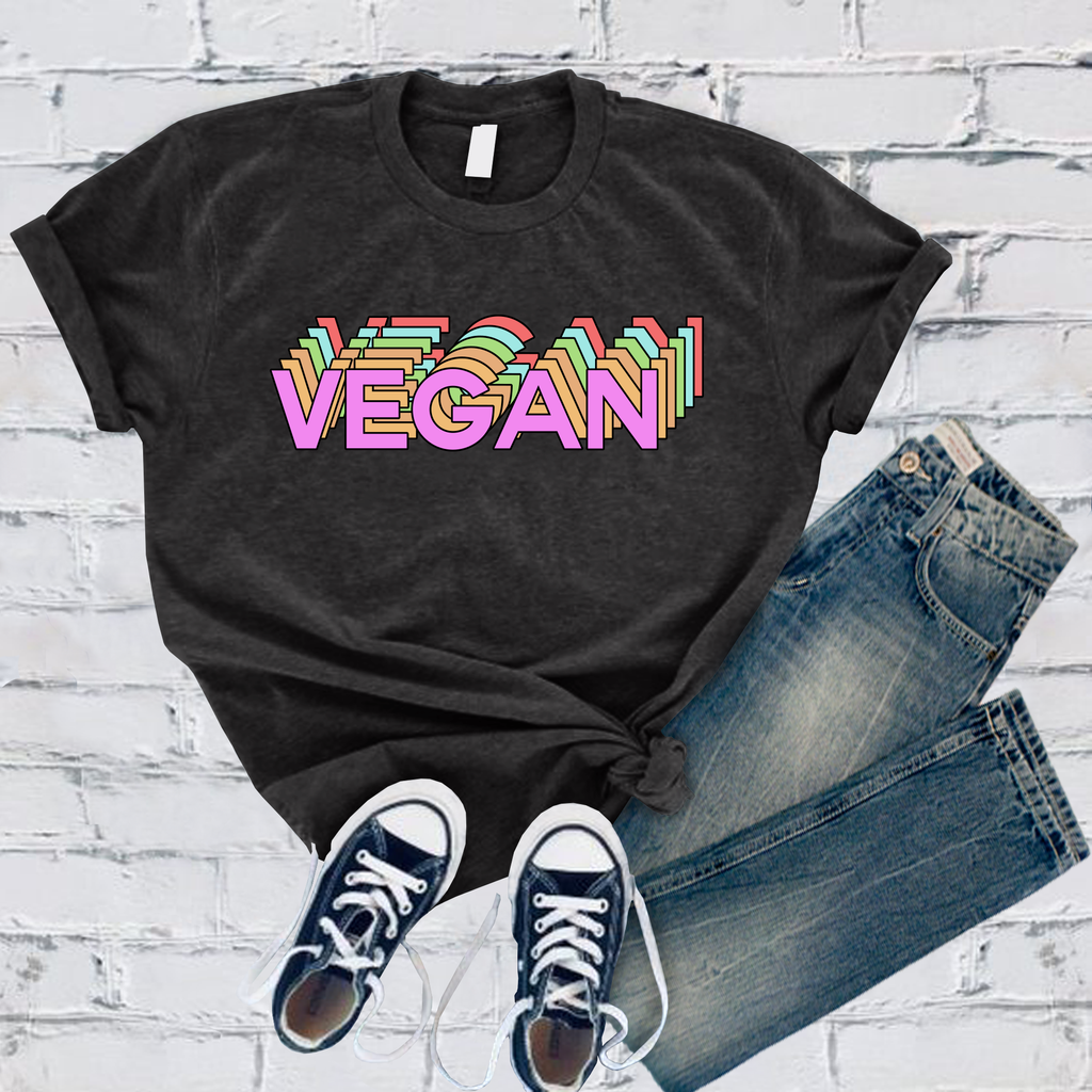 Multicolor Vegan T-Shirt T-Shirt Tshirts.com Dark Grey Heather S 
