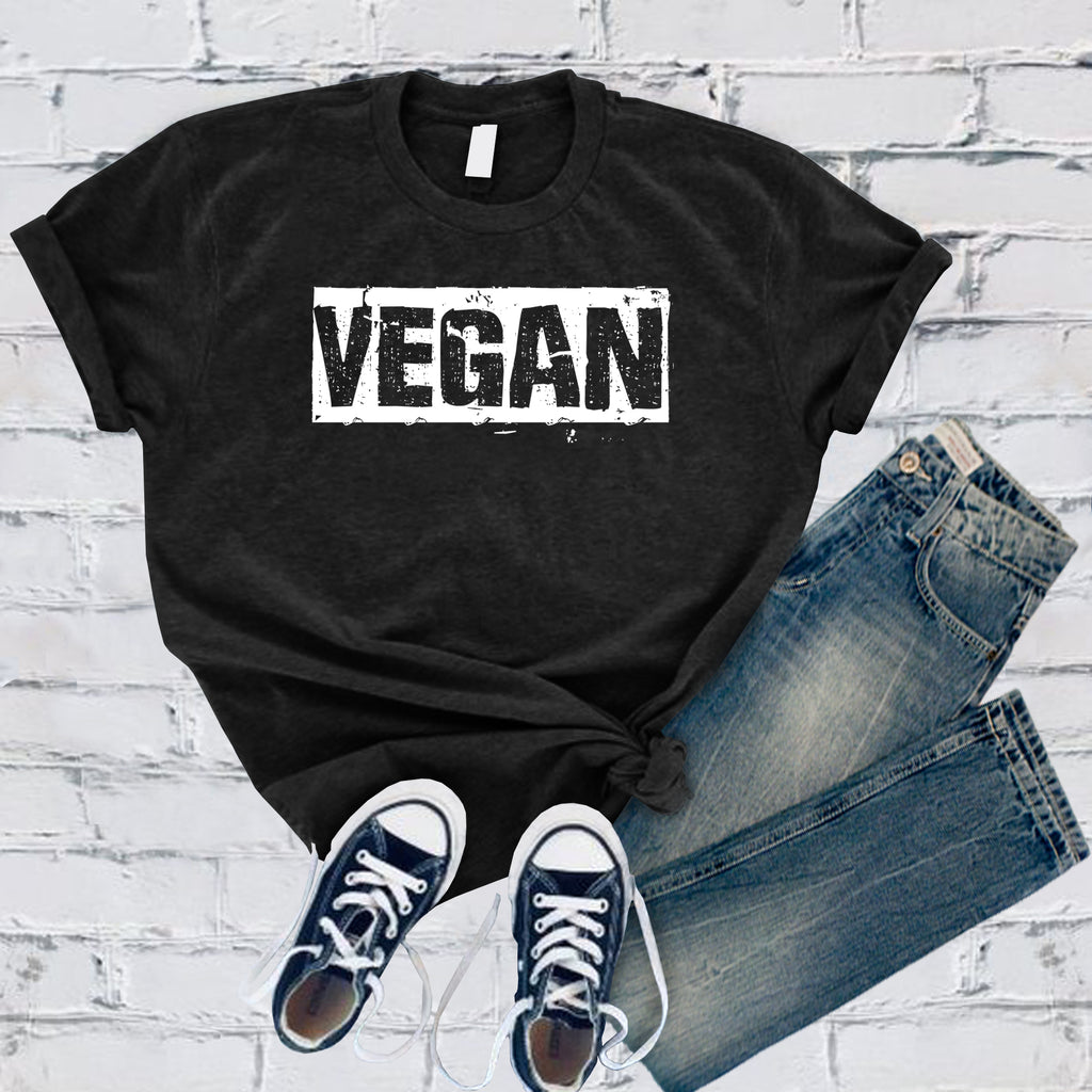 Distressed Vegan T-Shirt T-Shirt Tshirts.com Black S 