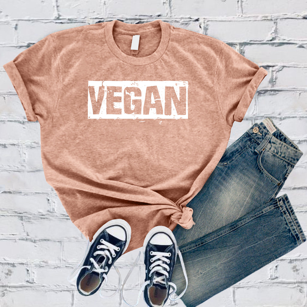 Distressed Vegan T-Shirt T-Shirt Tshirts.com Heather Prism Peach S 