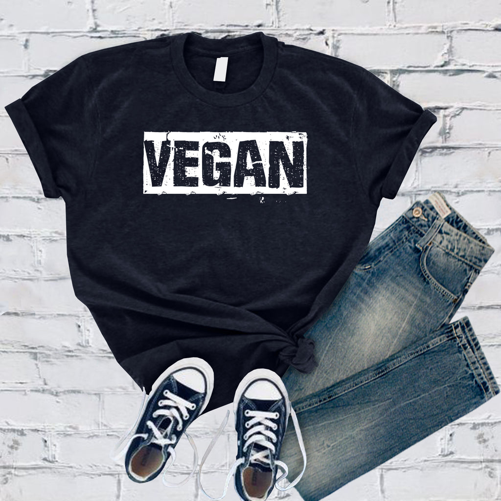 Distressed Vegan T-Shirt T-Shirt Tshirts.com Navy S 