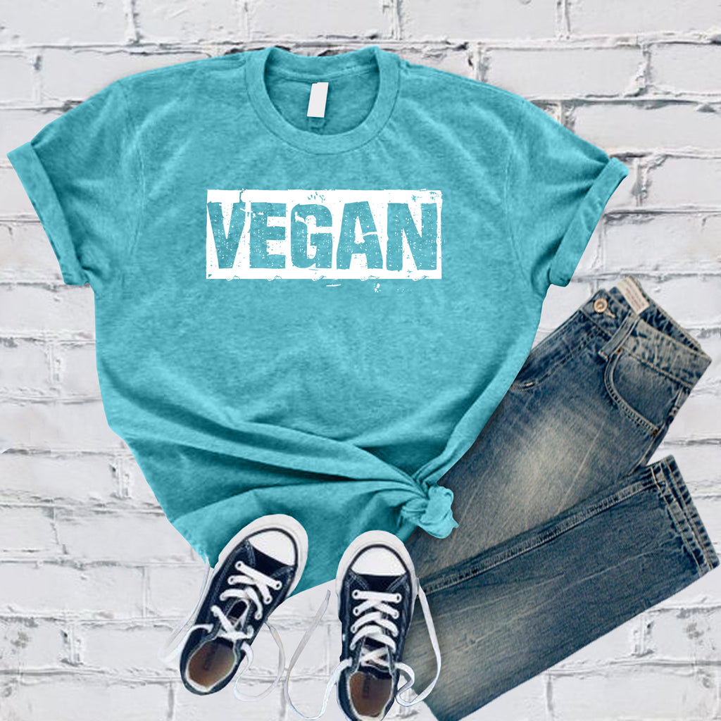 Distressed Vegan T-Shirt T-Shirt Tshirts.com Turquoise S 